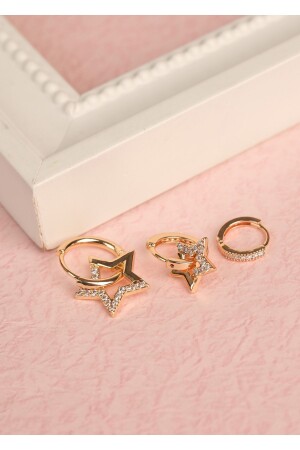 أذن النجوم المغطاة بالذهب من الفولاذ للنساء من MNZ - Richard Jewell