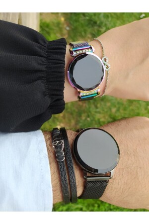 ساعات MNZ-الرجال السوداء النساء متعددة الألوان للفيديو التواصل مع العاشقين ÇENÇEN699 - ÇENÇEN