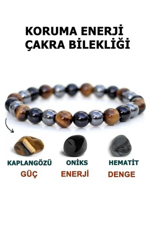 MNZ-حماية الطاقة توازن الطاقة Chakra Bracelet نمر العين-onyx-hematite مزيج - Jack Ferrero