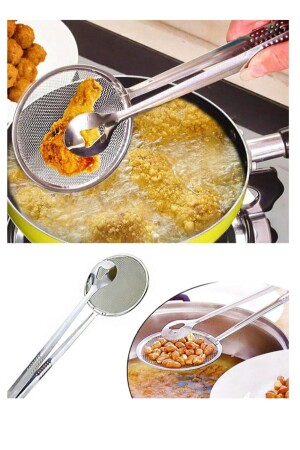 MNZ-مطبقة المزق مع طنجات Colander الفولاذ بطاطا مقلية مع زيت المزق - Blue Home Lıght