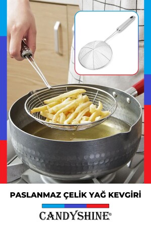 MNZ-الفخامة من الفولاذ المقاوم للصدأ ملعقة حاوية Colander Strainer Colander Strainer للطهي والغلي - Candyshine