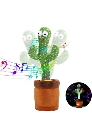 (MNZ) - التحدث، الرقص، الإضاءة، الموسيقى، الصوت المثليّة للشحن (Crazy Cactus Plush Toy) - Asfal