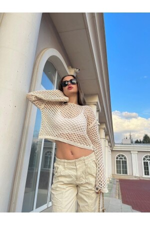 (MNZ) - أسبانية (Crop Top) مع فتحات الأذرع - Look Kadıköy
