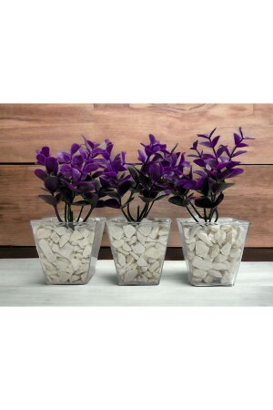 التصميم الخاص من MNZ DIY 3 قطع قطعة قطعة مع التفاصيل الزخرفية الحجر الأرجواني الأخضر اليوكاليبتوس - Lilac Home