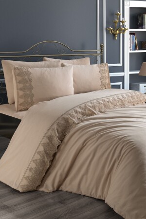 MNZ- الفرنسية الرأس الأسطورة Dowry Duvet Cover Set كابوتشينو CD445847 - Çeyiz Diyarı