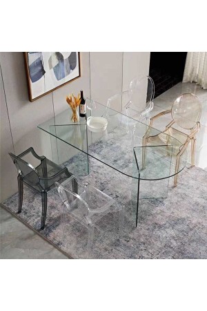 MNZ-الفخامة الجودة الحديثة الشفافة الأثاث الأكل الأكريلي المخصصة طاولة الغداء - Dr Pleksi