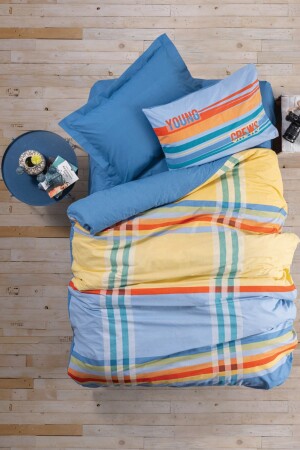 غرفة الشباب من طراز MNZ غطاء واحد من طراز Duvet Set أساس البحرية الأزرق 1860p - Cotton Box