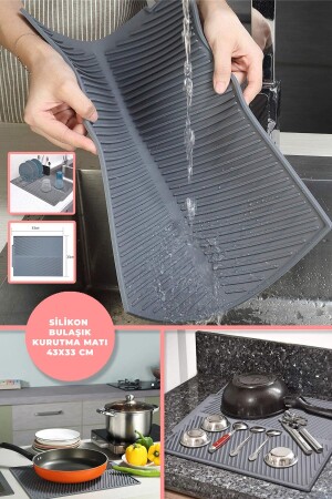 MNZ-القياس الكبير سليكون طبق جفاف المطبخ رف الأطباق - EARABUL