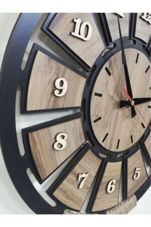 ساعة جدارية مزخرفة MNZ مع حبل خشبي ECASPTTESBH - hediyekolisi