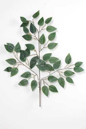 MNZ-المصنوعة الرطبة ذات النسيج البسيط Eco Benjamin Branch 60 سم - Yapay Çiçek Deposu