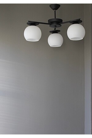 غرفة المعيشة المضيئة MNZ المطبخ الحديثة الزجاج الأسود والأبيض Efes 3-Plus الشنابل DEQE2313 - AVİZEVİ