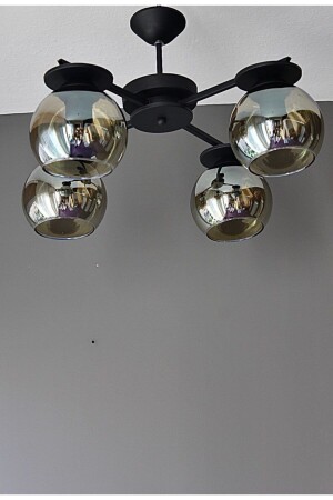 غرفة المعيشة ذات إضاءة MNZ عصرية الزجاج الأسود المدخن Efes 4-Plus الشنابل KLII2321 - AVİZEVİ