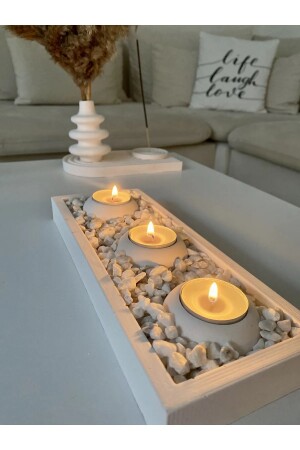 حامل شمعة من الخرسانة MNZ مع لوحة - Elfido