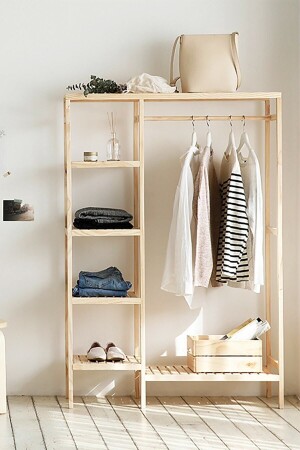 ملصق ساق من الخشب من MNZ Elibse Hanger خزانة خزانة الملابس متعددة الأغراض 96x144x30 BRK - BRK Design