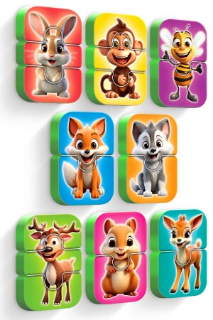 كلمات الأطفال بدون مغناطيس MNZ الحيوانات الغابية تتعلق عندما تكون رطبة - Evakanca