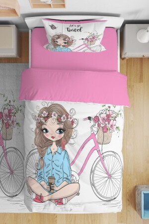 فتاة دراجة MNZ نمطية وحيدة الأطفال الأسرة الأطفال مجموعة evnev00071 - Evpanya