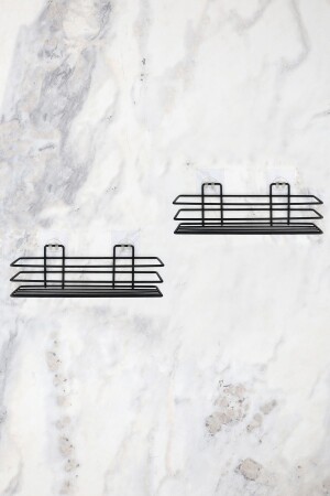 MNZ-مرفق الحمام ثلاث طبقات، حامل الشامبو - أسود، حامل الحمام طويل حامل ورق الحمام حامل الحمام حامل - مات أسود EVNTS1003-02-02 - evina