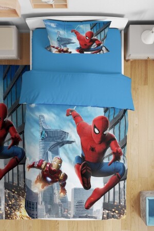 رجل من الحديد من MNZ و العنكبوت نمط واحد الأطفال ملابس السرير مجموعة - Evpanya