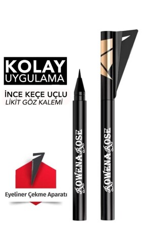 قلمة MNZ- Eyeliner آلة رسم Eyeliner غلاف أسود مع هدية - Rowenarose