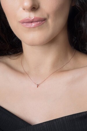 MNZ-النساء ثلاثية الأبعاد F حرف وردة مزجرة 925 سبرينغ فضة العنق PP2247 - Elika Silver