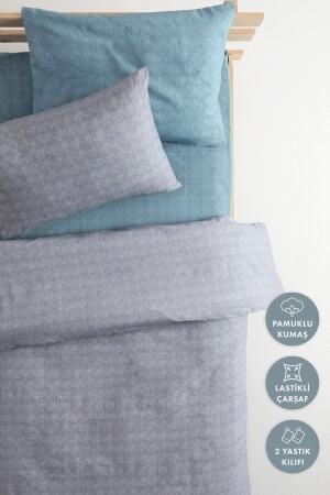 غطاء قطن واحد مع طلاء ملموس من طراز MNZ - الرمادي - التركيز F1627 - FAVORA