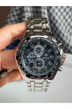 ساعة يد الرجال باللون الفضي من MNZ مع سوار هدية FAVORİSPOLO110 - S.POLO