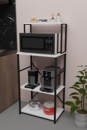 MNZ-المطبخ العداد متعدد الأغراض رف الخزانة منظمة بانغو الميكروويف فرن المطبخ بانغو الأبيض FD-KITCHENBANKO - CMKStore