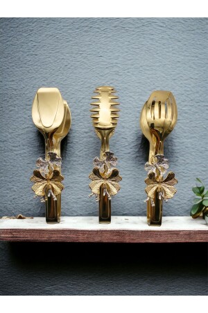 سلطة من الذهب من طائر الفراشة من MNZ - طنطاقات الخدمة من المعكرونة والكعك - طنطاقات الطعام من الفولاذ المقاوم للصد - Fiyakalı Ürünler Atölyesi