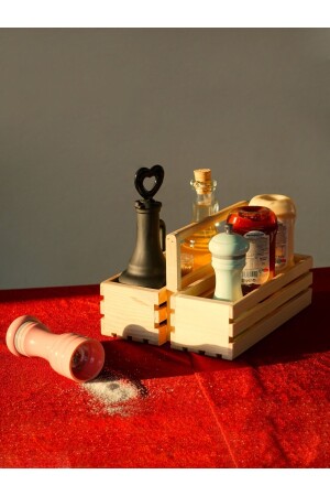 فرشة مطبخ مزدوجة المياه المتحركة من الخشب من MNZ ومقلاة العقاقير ، حامل النابكين ، وعاء الزيت على طاولة الطعام FLX_KB - Flixora