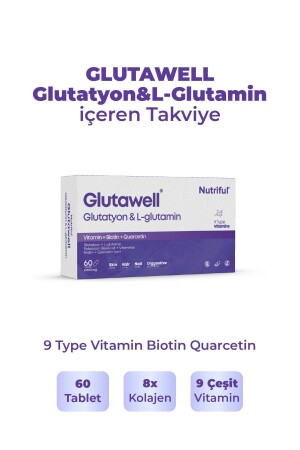 MNZ- GlutaWell 60 حبوب تحتوي على غلوتاثيون و L- غلوتاين - Nutriful