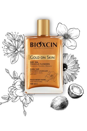 MNZ- Gold على الجلد زيت جليتر الذهبي جاف 100 مل - Bioxcin