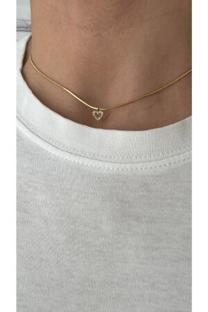 (MNZ) - (Gold Plated Stone Heart Choker) - Vi Store
