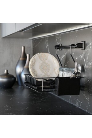 MNZ-حياة فولاذية معلقة رف الأطباق الأسود - Hagen