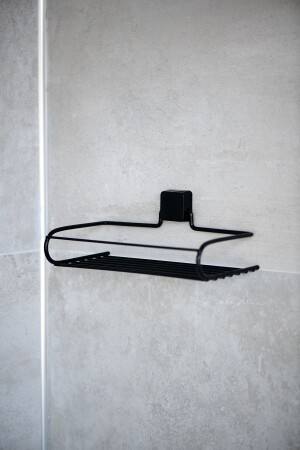 MNZ-مرفق الشامبو المستقيم لفترة الحياة - رف العطور - رف المطبخ - رف ملصق الأسود - Hagen