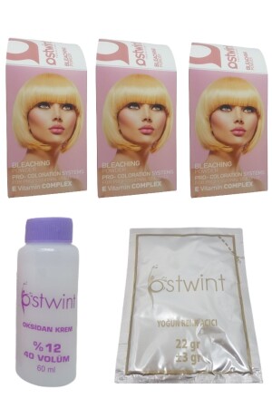 مسحوق MNZ- Hair- Lightening Powder E Vit. مجمع 22 مل 3 قطع - Ostwint