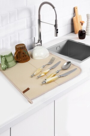 MNZ- أساسي الأطباق جافة المطبخ جافة الملابس جافة المطبخ العدادة أعلى بيج - Hamur