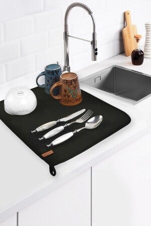 MNZ- أساسي الأطباق جافة المطبخ جافة الملابس جافة المطبخ المكتب الأسود - Hamur