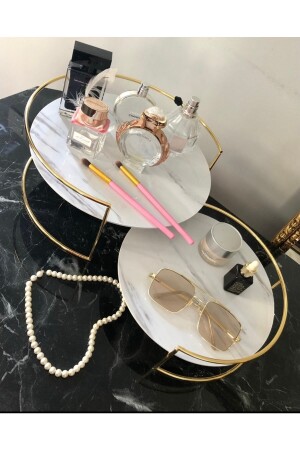 MNZ- حمام التجميل المجوهرات منظمة العطور قفزة منظمة متعددة الأغراض مرتفعتين خدمة العرض قفزة العطر - Hazella Home