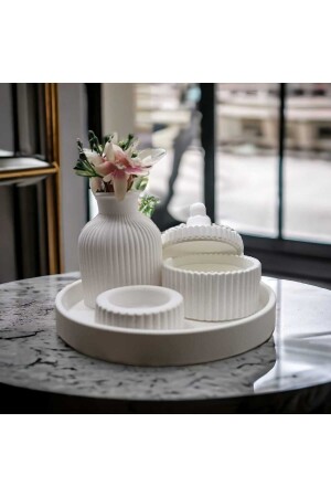 ملون أبيض من الـ MNZ تصميم خاص الخزينة البيضاء الصندوق / الشمعة في الصندوق ومتصدر الشمعة النظيفة - Hkm Hobim