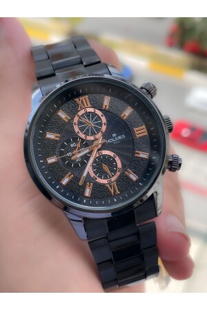 ساعة معصم من رجال MNZ مع شريط معدني أسود hlm58978 - holmes hill