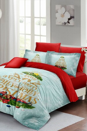 ديكورات عيد الميلاد من قبل المملكة المتحدة (MNZ) ، (Holy & Jolly Christmas) ، (100% Cotton Satin 3d Double Duvet Cover Set monohome13 - Monohome