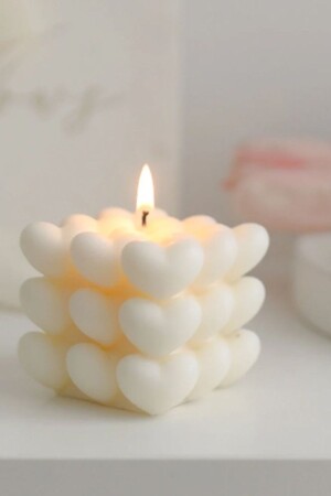 MNZ-بيضاء اللون الحجم الكبير القلب نموذج الشمعة الفقاعة - Homeartplus