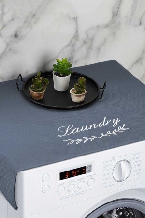 غطاء آلة غسيل MNZ غطاء غسيل المواد السائلة المقاومة للزجاج اللون الأزرق البحري - Homelka