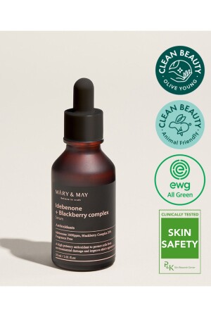 MNZ- Idebenone + Blackberry Revitalizing Serum مع مضاد للأكسدة ومضاد للآثار Blackberry 30 مل IBCS - Mary & May