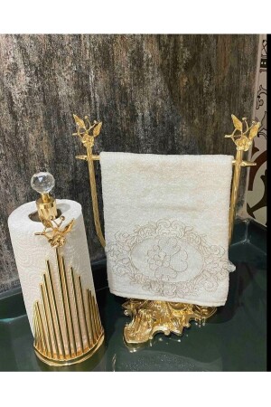 MNZ- اليابانية الزهرة اليدين حاملة منشفة & نيبكين رول مجموعة منشفة حاملة - İmren Collection