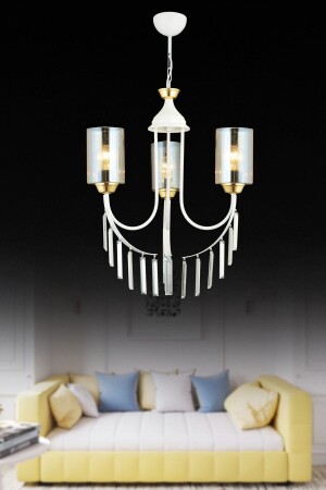 MNZ-بيضاء Irmak 3 قطع زجاجية زجاجية فاخرة صعودية المواجهة للكريستال الحجر الشنعة AK000371 - Kraliçe