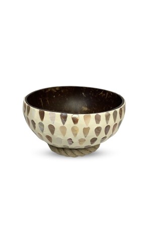 MNZ-أم اللؤلؤة مغطاة كأس جوز الهند المصنوع يدويا و كأس الكأس - كأس جوز الهند - كأس العشاء Jda00011 - Coconut Products