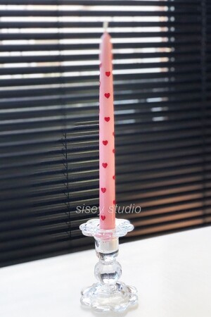 قلوب مزومة باللون الوردي من MNZ رسم يدوي مصمم يدوي شمعة رائحة شمعة - Julith