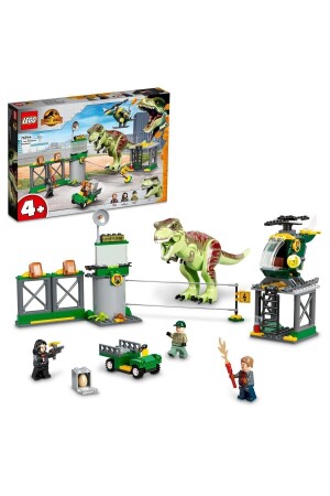 MNZ-® Jurassic World T. rex Dinosaur Escape 76944 - مجموعة بناء للأطفال من سن 4 فصاعداً (140 قطعة) - Lego