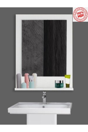 رف مُرآة MNZ فوق خزانة الحوض خزانة الحمام مع رف مرآة الحمام رف متعدد الأغراض كاديك - Ka-libra